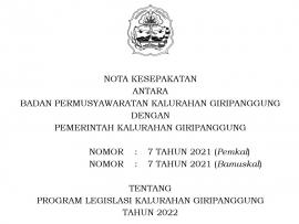 Program Legislasi Desa Tahun 2022